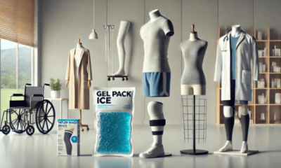 gel pack ice, knee cap, varicose vein stockings, taylor brace